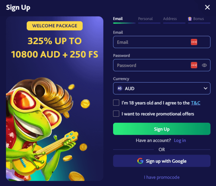 register at 7BitCasino